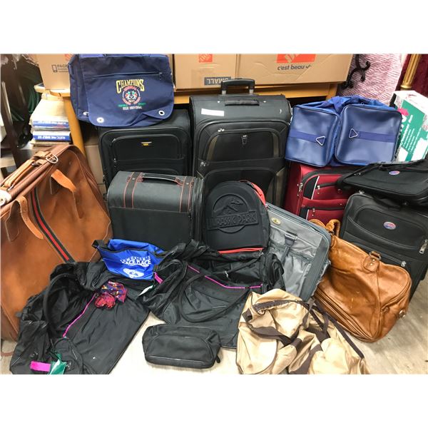 Assortment of Luggage Bags, Suitcases, Duffle Bags, Backpack