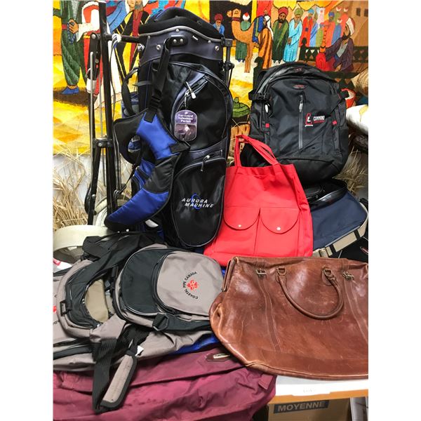 Packer Golf Bag with Fur Lined Pockets, Golf Trolley, Backpacks, Huge Assortment of Dufflebags, Leat