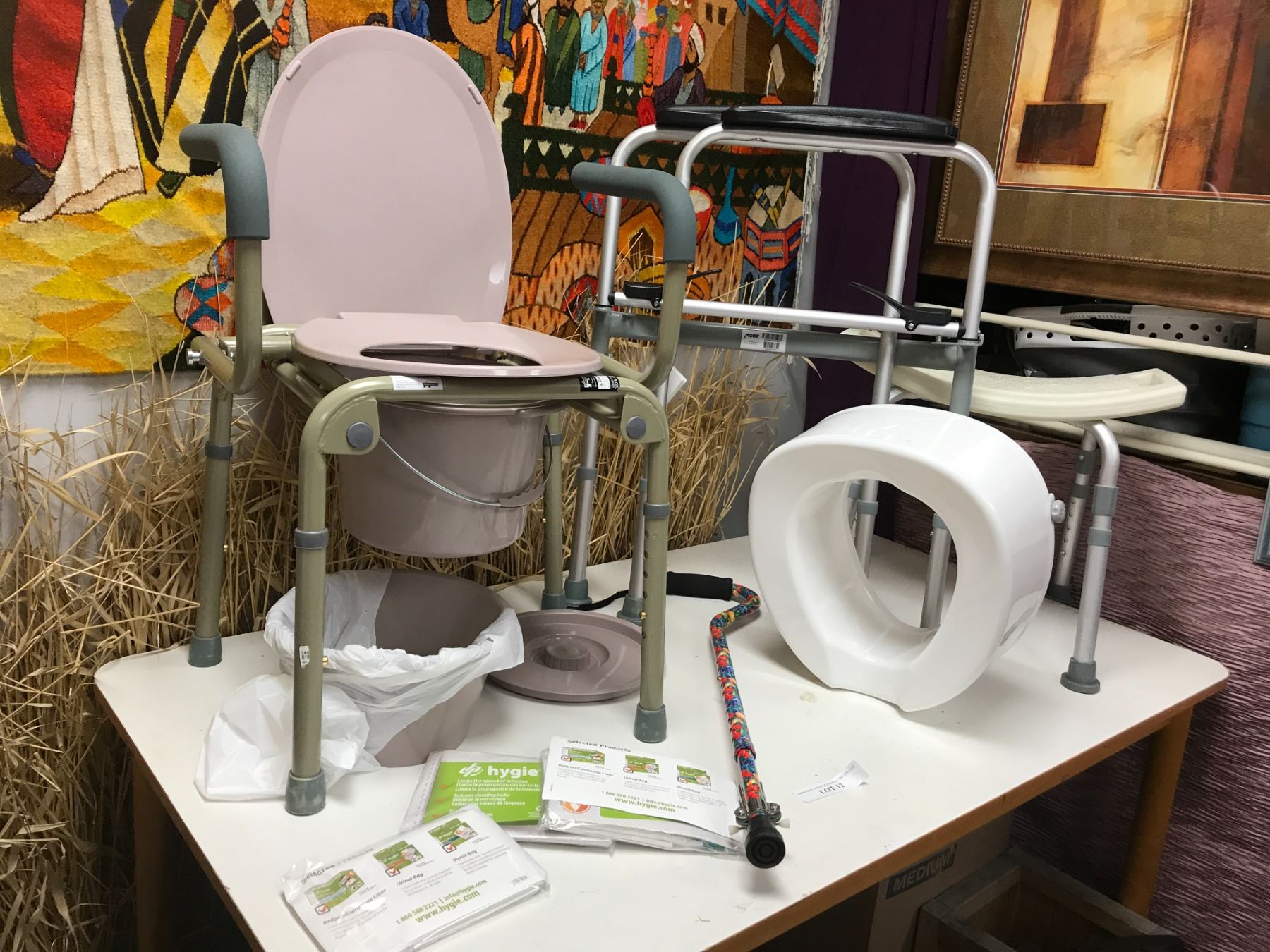 Decorative Mobb Cane, Walker, Shower Stool, Probasics Commode Chair ...