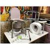 Image 1 : Decorative Mobb Cane, Walker, Shower Stool, Probasics Commode Chair with Liners, Toilet Seat, Assist
