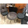 Image 3 : 2 Outdoor Patio Chairs with Black and Burgundy Cushions, 2 Decorative Metal Chairs with Dragonfly an