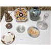 Image 1 : Crystal Decanter, Vase, Assorted Decorative Plates, Candle Holder, Buddha Statue