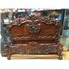 Image 1 : Opulent Hand Carved Wood Bed (Headboard, Footboard, Rails)