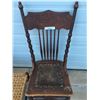 Image 2 : 2 Antique Wood Chairs & Stool (1 Chair Requires Repair)