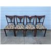 Image 1 : 4 Hand Carved Dining Room Chairs w Gorgeous Floral Upholstery Fabric