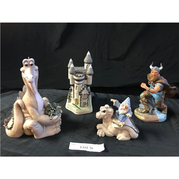 Viking Figurine (England), Dragon & Wizard Figurines