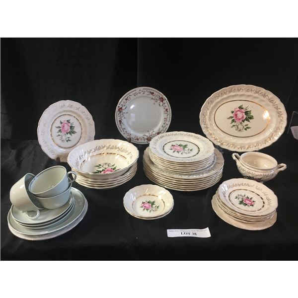 Asst Johnson Brothers, China Garden  & Vanderborght Freres Plates, Bowls & Cups