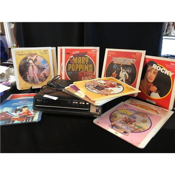 RCA Laser Video Disc Player w Asst Movies Including Saturday Night Fever & The Lord of the Rings (Te