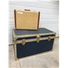 Image 1 : Antique Cedar Trunk (Navy Colour) and Suitcase