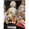Image 2 : Large Variety of Dolls including Porcelain, 1 Doll Stand & Additional Clothes