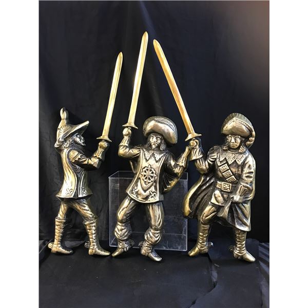 3 Lg Brass Musketeers (Made in Japan)