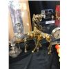 Image 4 : Silver Plate Candle Holders, 2 Fibreglass Giraffe's (1 ear broken), Gendron English Pool Balls, Hurs