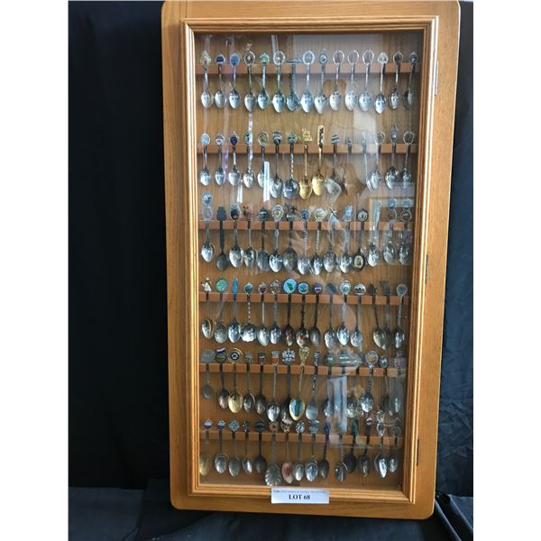 Huge Selection of Teaspoons in Wood & Glass Case