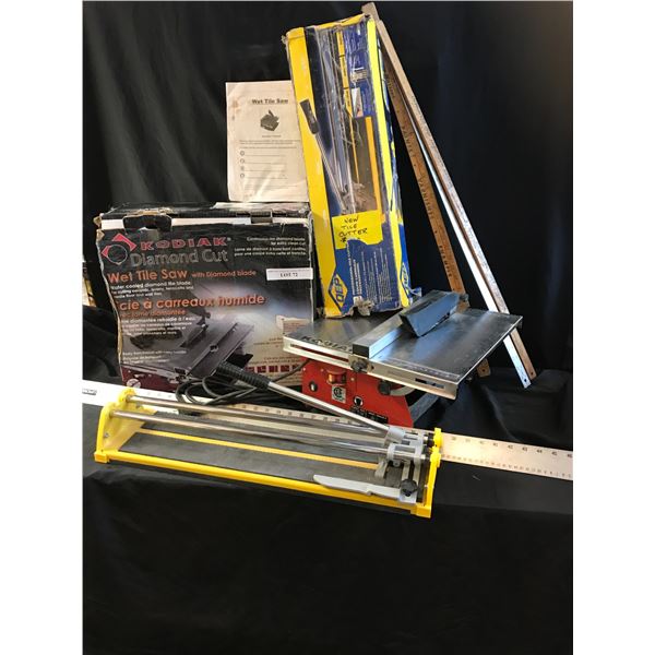 Kodiak Diamond Cut Wet Tile Saw, QEP Professional Tile Cutter & Meter Stick