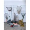 Image 1 : 4 Fishing Nets, 3 Tackle Boxes, Adjustment Scale, South Bend Tip Up, Lead Weight, Canada Eh Koozie &