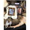 Image 2 : Deer Hyde, Deer Antlers, Huge Native American Dream Catcher, Rabbit Fur & Feather Painting & Bury my