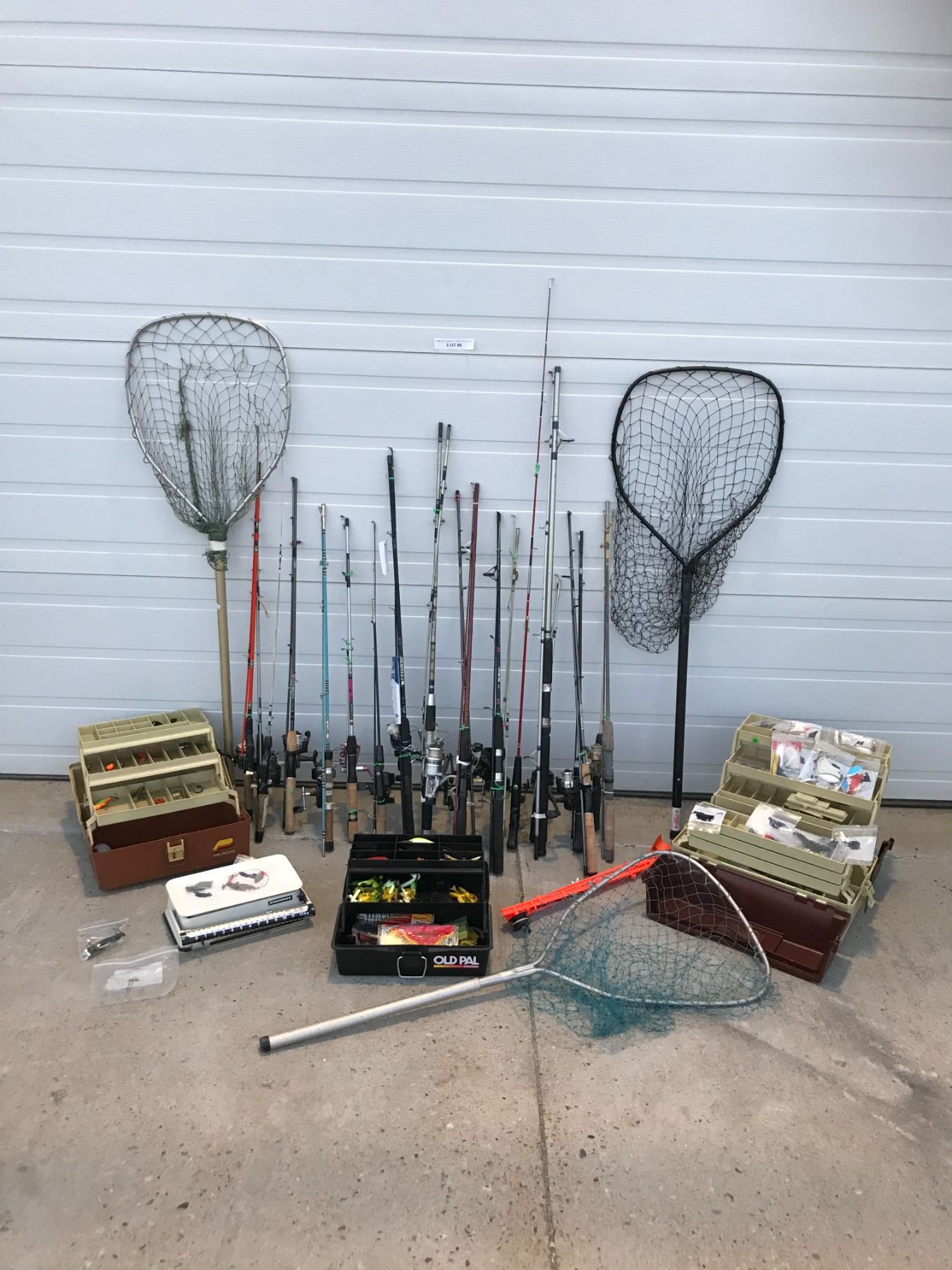 3 Tackle Boxes, Fishing Lure, 3 Fishing Nets & Large Variety of Fishing ...