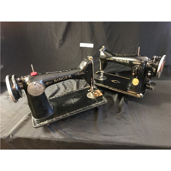 2 Antique Singer Sewing Machines