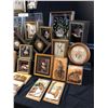 Image 4 : Large Selection of Shell Pictures (2 w Bubble Glass), Framed Porcelain Medallions & Vintage Carved W