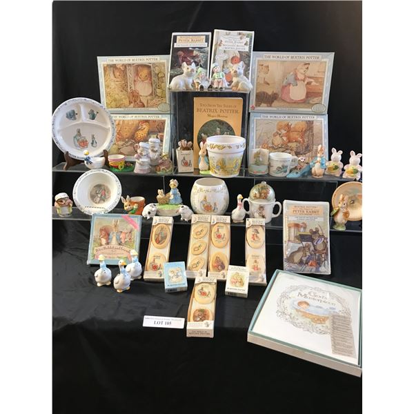 Peter Rabbit Dishes, Mugs, Bowl, Cups, Planter, Mini Suffed Toy, Egg Cups, Slat & Pepper Shakers, DV