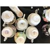 Image 7 : Lg Selection of Teacups/Saucers, Asst Plates, Crystal Door Knobs, 2 Porcelain Rose Baskets (1 damage