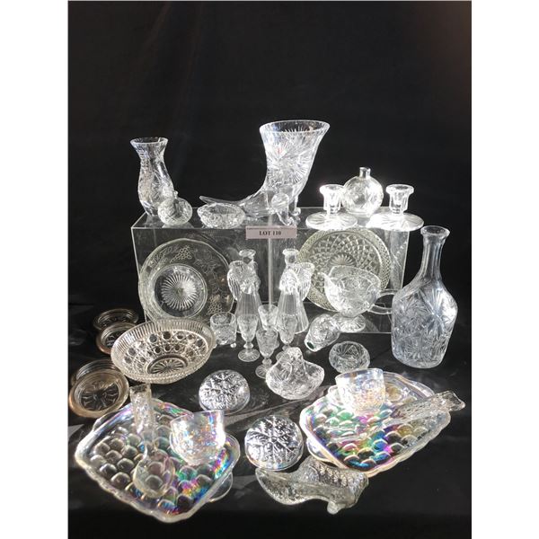 2 Carnival Glass Plates & Huge Variety of Crystal