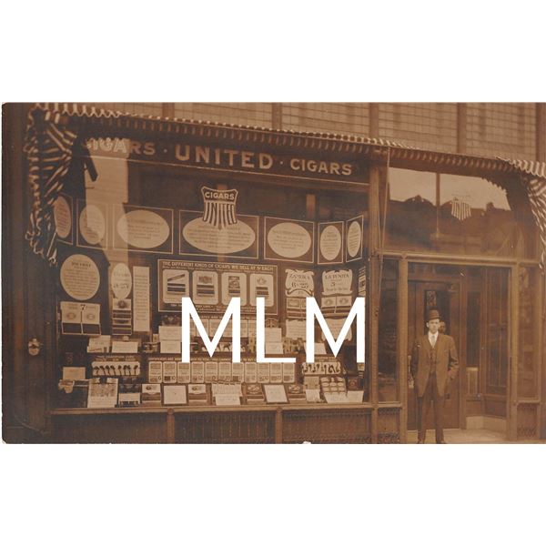 Window Store Front United Cigars Display Photo Postcard