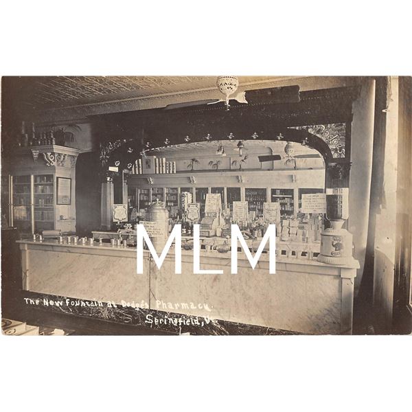 New Fountain Dodge's Pharmacy Soda Counter Springfield, Vermont Photo PC