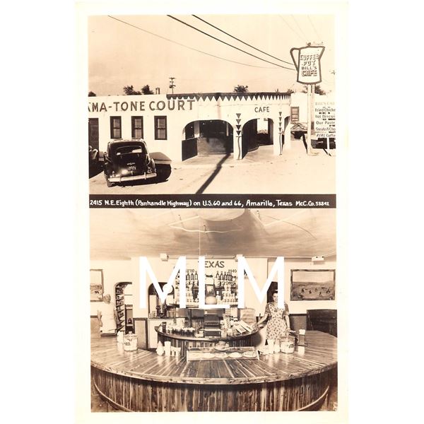 Bill's Café & Court Route 66 Amarillo, Texas Photo Postcard