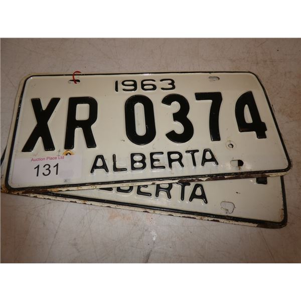 pair of 1963 Alberta licence plates