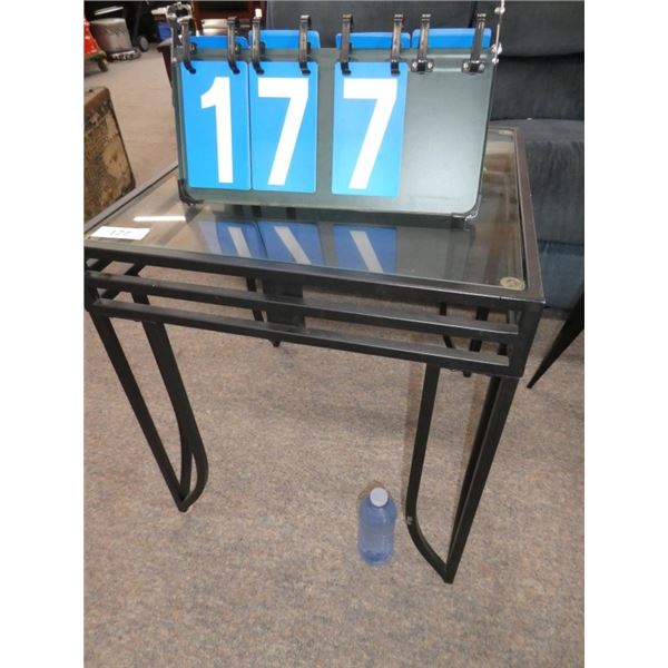 glass top end table