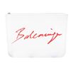Image 1 : Balenciaga White Leather Canvas Clutch