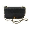 Image 1 : Chanel Black Quilted Lambskin Leather Chain Full Flap Mini Shoulder Bag