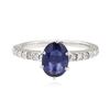 Image 2 : 1.25 ctw Sapphire and Diamond Ring - 14KT White Gold