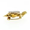 Image 5 : Vintage Petite 18K Yellow & White Gold 1.0 ctw Diamond Textured Turtle Pin Brooc