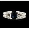 Image 2 : 1.61 ctw Sapphire and Diamond Ring - 14KT White Gold