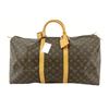 Image 1 : Louis Vuitton Brown Monogram Canvas Leather Keepall 55 cm Duffle Bag Luggage