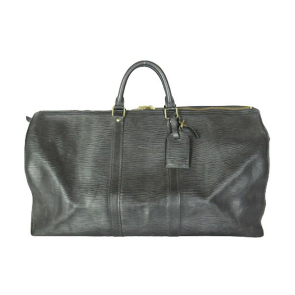 Louis Vuitton Black Epi Leather Keepall 55cm Duffle Bag
