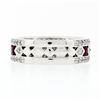 Image 7 : 18k White Gold 1.50 ctw Pave Round Brilliant Diamond & Blood Red Ruby Band Ring