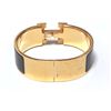 Image 4 : Hermes Black Metal Clic Clac Wide Bangle Bracelet GHW