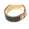 Image 8 : Hermes Black Metal Clic Clac Wide Bangle Bracelet GHW