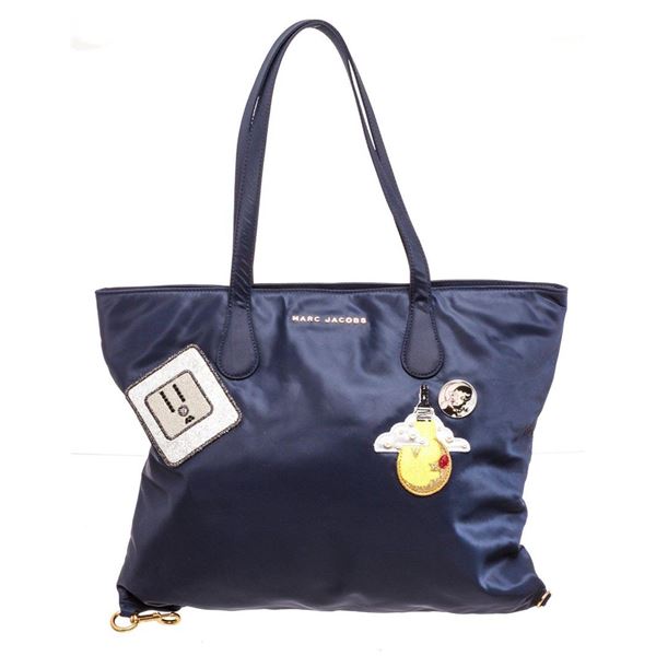 Marc Jacobs Navy Nylon Wingman Shopper Tote