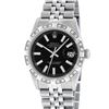 Image 2 : Rolex Mens Stainless Steel 36MM Black Index Pyramid Diamond Datejust Wristwatch
