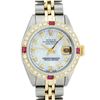 Image 1 : Rolex Ladies 2 Tone MOP Diamond & Ruby Datejust Wristwatch 26MM