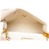 Image 7 : Chanel White Leather Mini Square Flap Shoulder Bag
