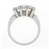Image 7 : Unique 18k White Gold 0.58 ctw Round Diamond 3 Stone Band Ring w/ Diamond Prongs