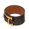 Image 2 : Hermes Black Wide Leather Bracelet