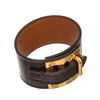 Image 6 : Hermes Black Wide Leather Bracelet