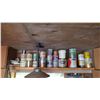 Image 1 : (shelf) full of paints, stains, some full