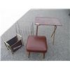 Image 1 : TV tray table, magazine racks, foot stool